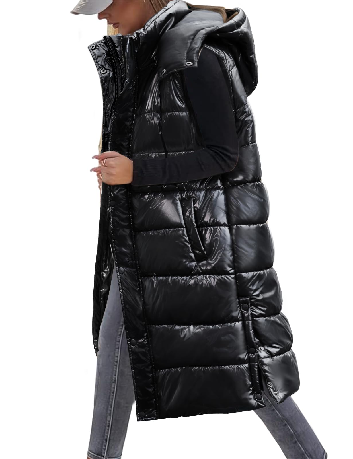 umipubo Women's Long Puffer Vest Sleeveless Jacket Fall Winter Zip Up Coat with Removable Hood Quilted Casual Warm Gilet-picture-20