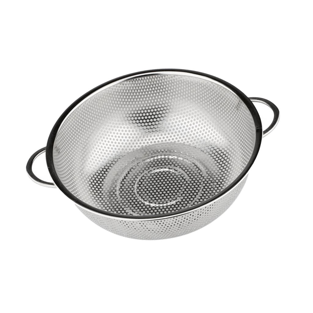 Fenteer Stainless Steel Colander - Mini Hole Side & Bottom, 19.5cm Diameter, Grain Washer & Pasta Strainer