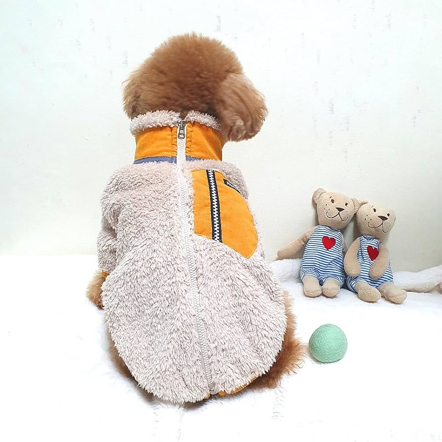 Amazon | D DOGGY STAR 犬服 背中開き ファスナー 長袖 もこもこ