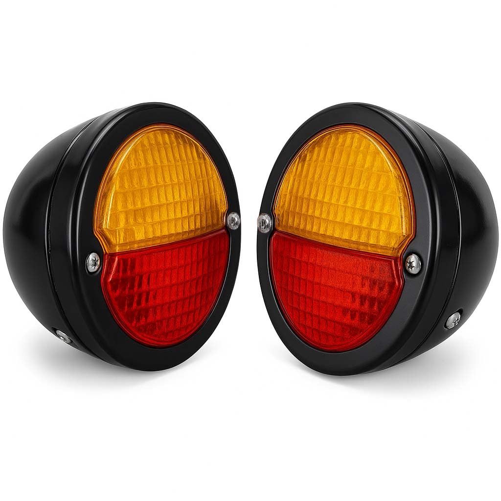 Round Vintage Tractor Rear Tail Lamp Light with Licence Plate Window 12v- 11000801