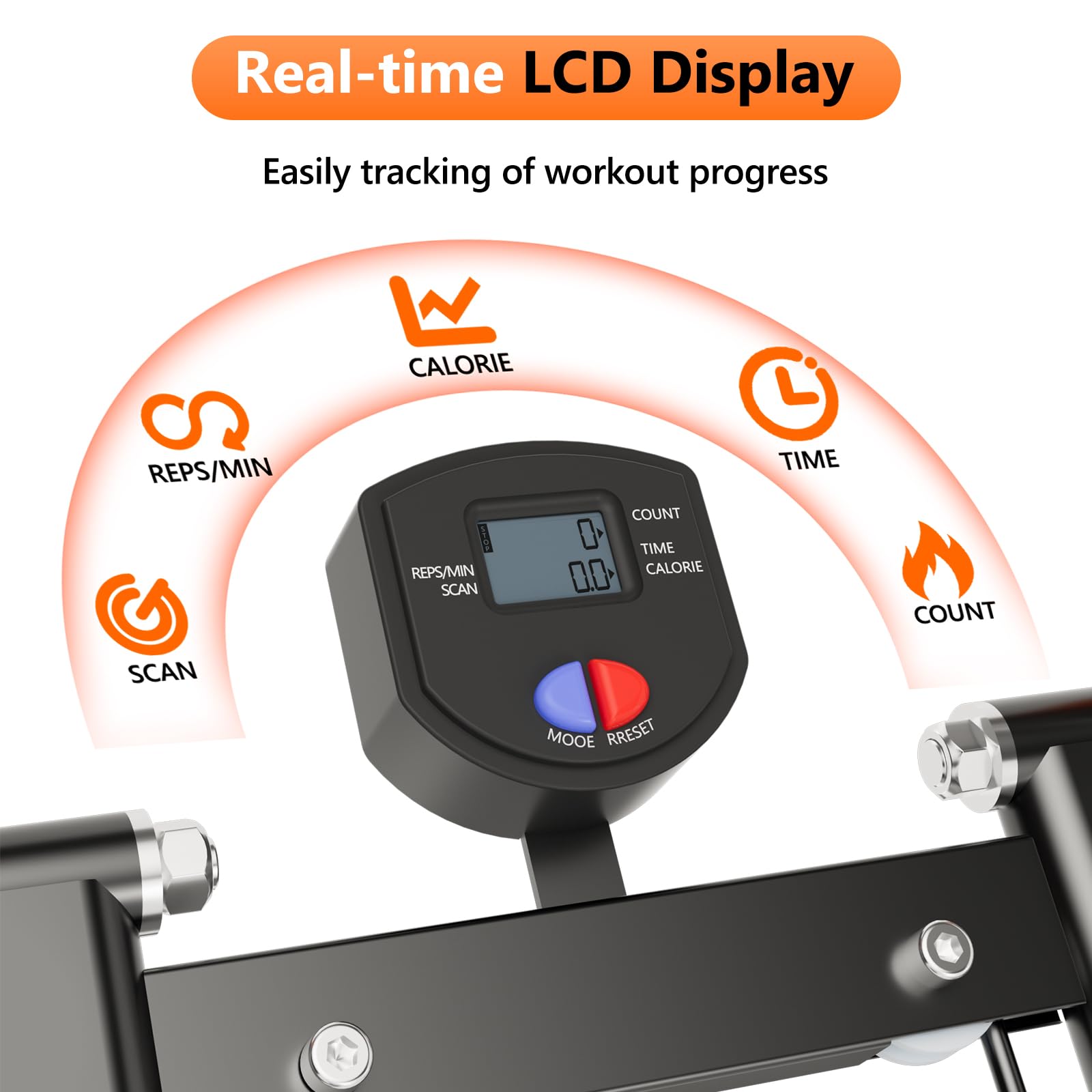 RYGEO Stepper für Zuhause 3-stufiger Widerstand, Faltbarer Cardio Climber für Ausdauertraining und Ganzkörpertraining, mit verstellbaren Lenkern für Home-Büro-Fitness