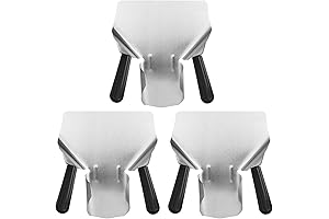 GENHAKON 3-Piece Commercial Grade Stainless Steel Double Handle French Fry & Popcorn Scoop