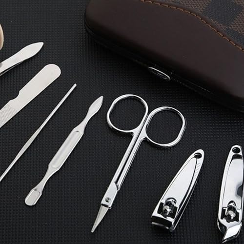 Kit Cortador De Unha Aço Inoxidável Portátil 7 Peças