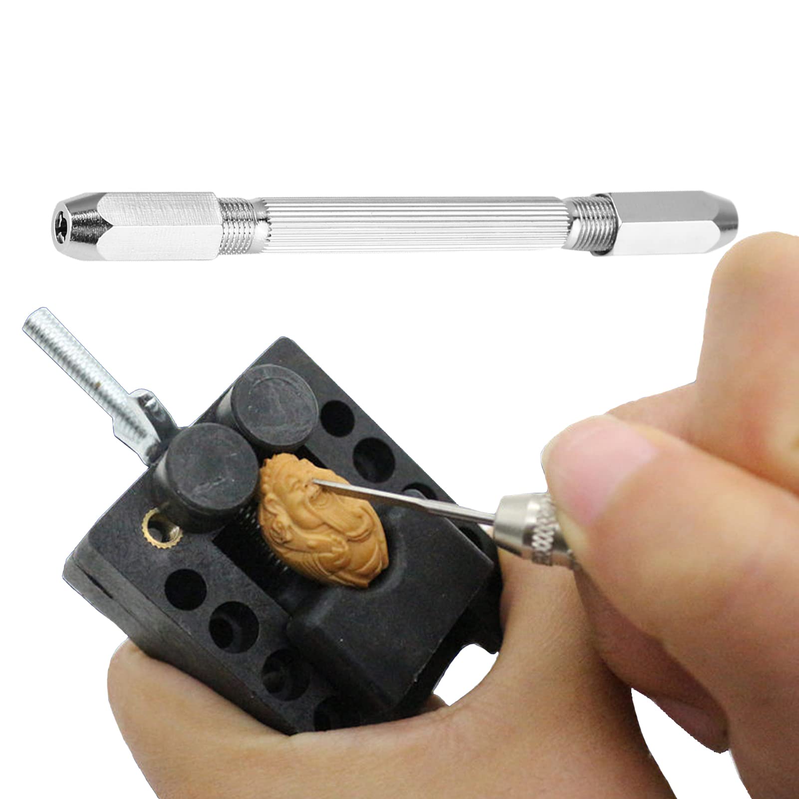 Mini Trapano a Mano 0-3 mm Doppia Punta per Legno, Tiglio, Corno d'Osso