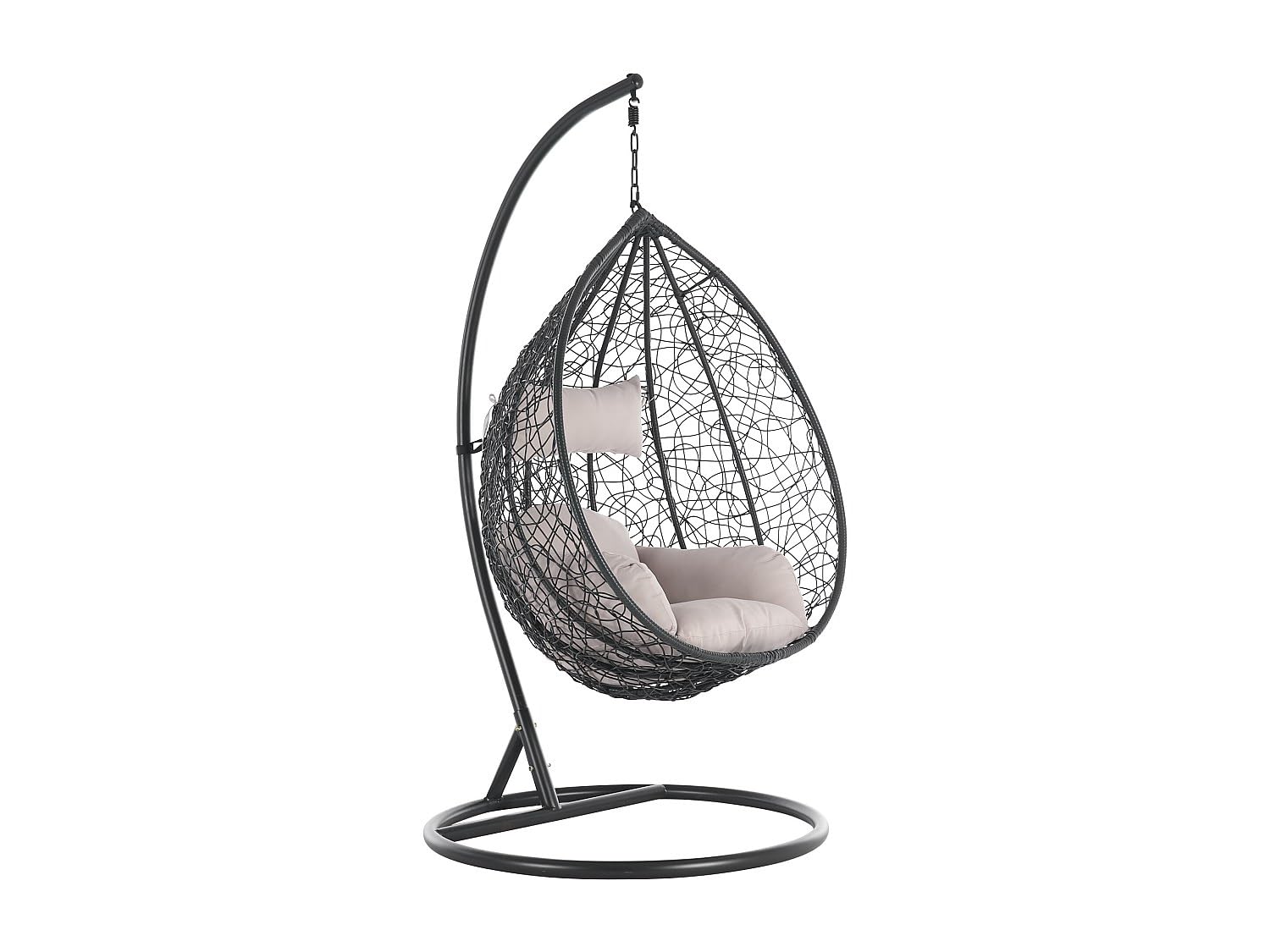 Vente-unique - Fauteuil Suspendu en résine tressée - Anthracite - CAMPLI de MYLIA