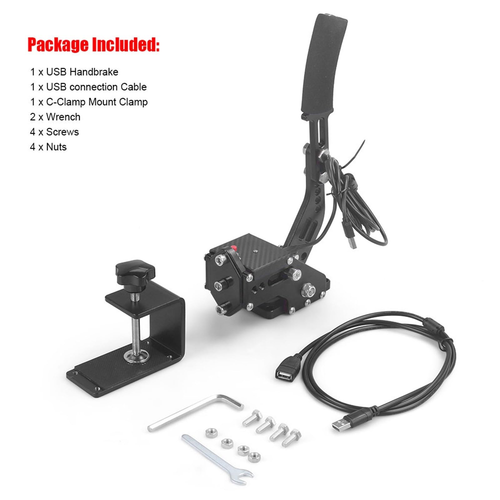 ZRHYRG Freno a Mano Per PS4 PS5 PC Freno a mano Per giochi di corse SIM Per Logitech G29 Acciaio e alluminio RALLY Regolabile Per PC Windows DIRT del freno di stazionamento(Black)