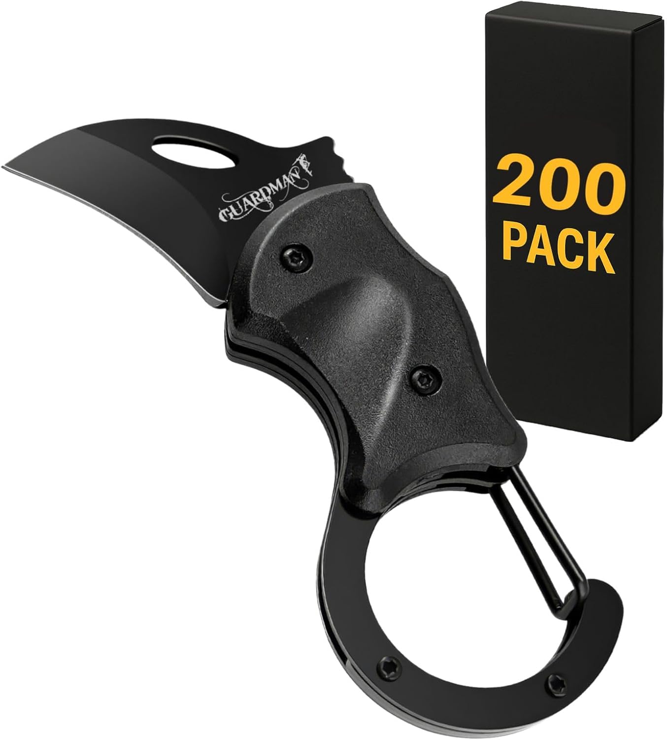 GUARDMAN Fathers Day Gift for Men Keychain Carabiner Pocket Knife Folding EDC Blade with Clip Mini Stainless Steel Utility Knife for Men | Camping, Hiking, Fishing, Survival Tool - 1 Pack