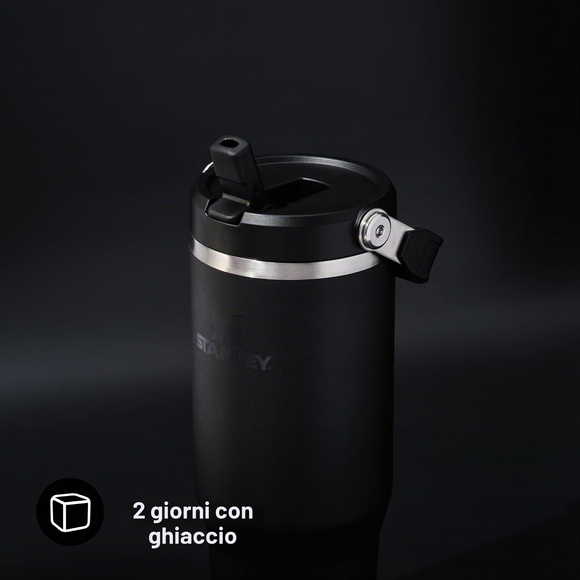 Stanley 1913 Flip Straw Tumbler Borraccia Con Cannuccia 0.89L - Black 2.0 | Fredda Per 12 Ore - Borraccia Termica Senza BPA - Bottiglia Acqua Facile Da Trasportare - Lavabile In Lavastoviglie