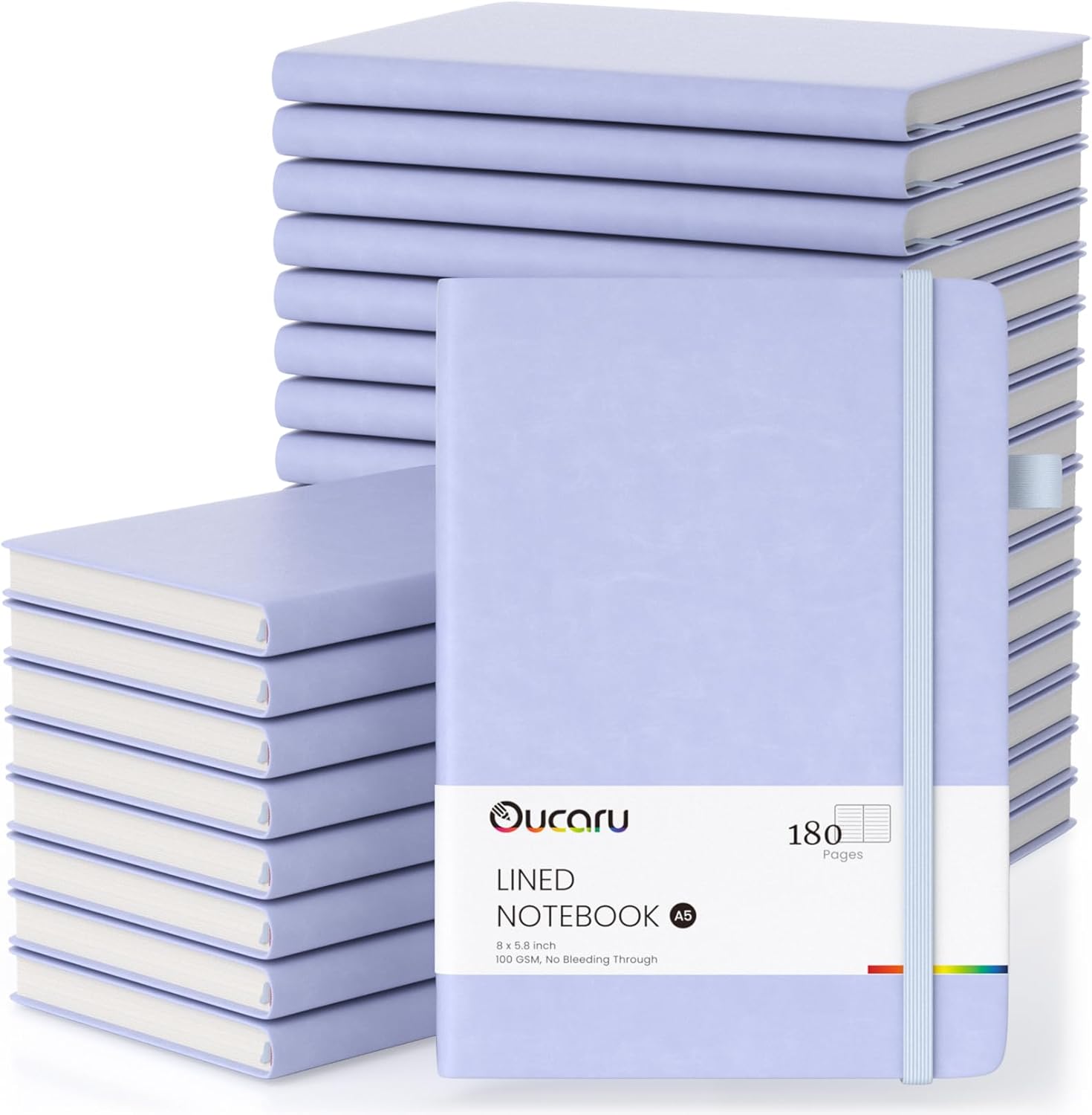 Oucaru Lined Journal Notebook, 24 Pack, 180 Pages, A5 Journals for Writing, 100 GSM Thick Paper, Small Notebooks Daily Journal for Women Men Work, Business, School, Travel Supplies