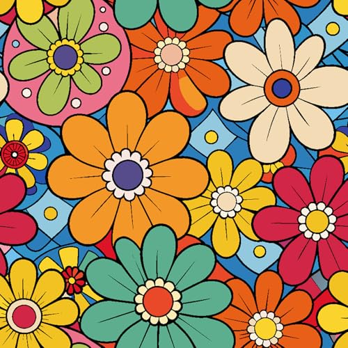 Floral Wallpaper Peel and Stick Boho Colorful Flower Contact Paper