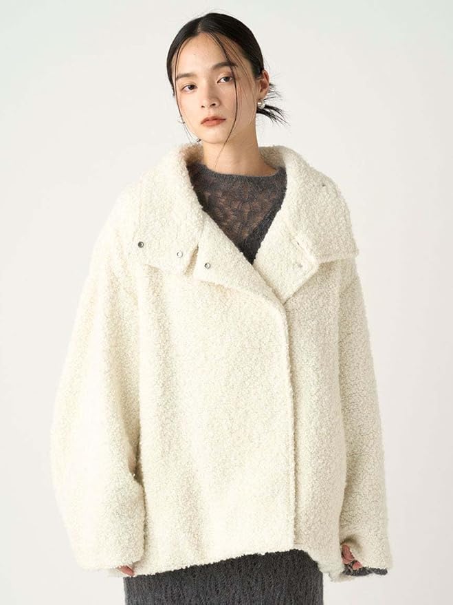 【FRAY I.D】ウールモヘアブークレミドルコート 中古・古着通販】FRAY ID (フレイ アイディー) ウールモヘアブークレ