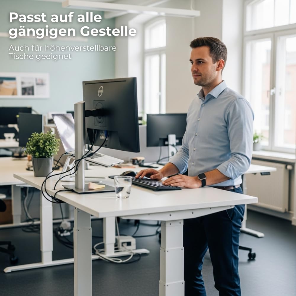 AUPROTEC Schreibtischplatte 19 mm 140x70 cm | wasserabweisend & Kratzfest | ideal für höhenverstellbare Tischgestelle in Homeoffice & Büro | Pale Lancelot Oak | 2 mm ABS-Kante