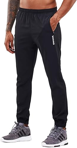 Miniatura 2 de Pantalones deportivos para hombre, pantalones deportivos para entrenamiento, gimnasio, correr, entrenamiento con bolsillos con cremallera