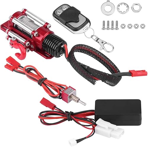 Miniatura 3 de Woyisisi - Cabrestante de coche a control remoto, escala 110, modelo RC, accesorio para coche, cabestrante de metal con mando a distancia