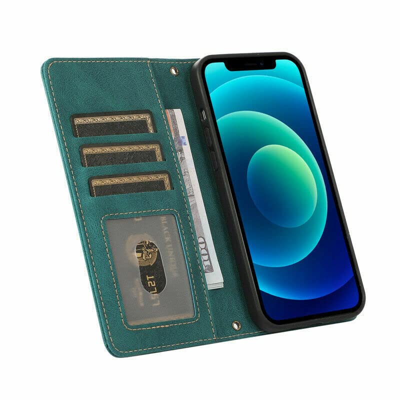 Coque iPhone 16 Pro bleu portefeuille flip pour vos déplacements