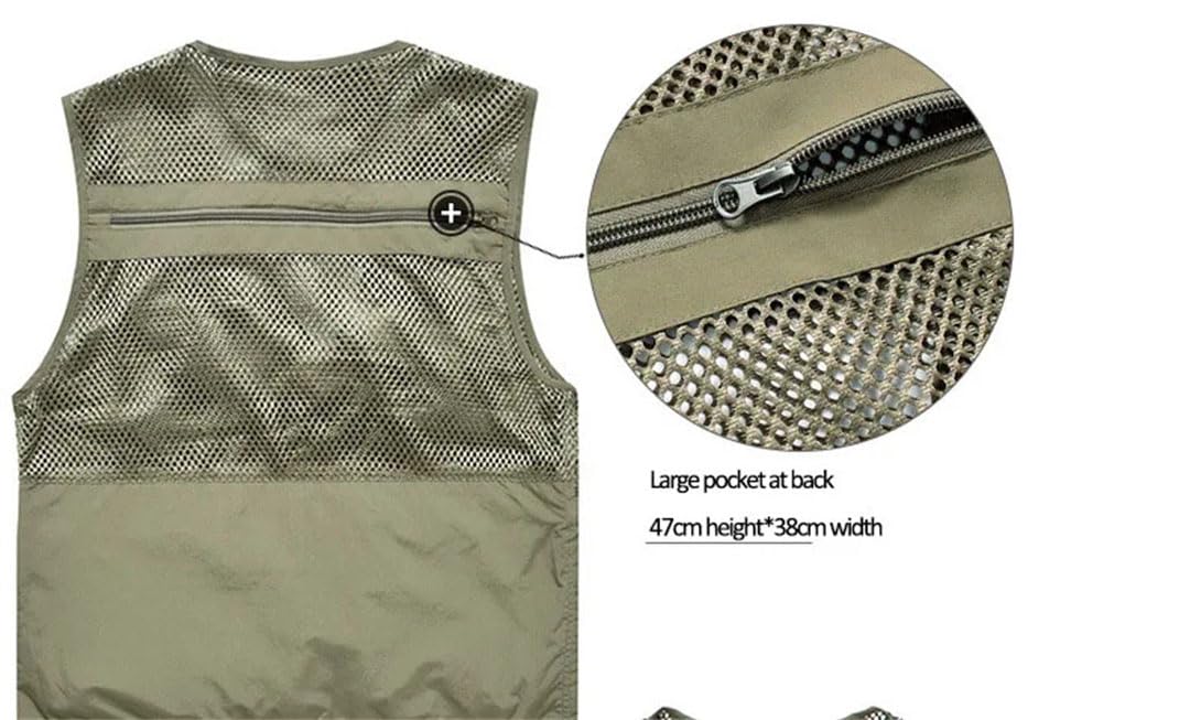 Gilet da pesca da uomo in rete con tasche multiple