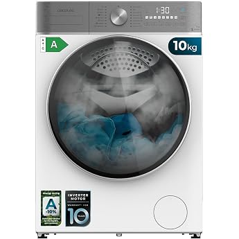 Cecotec Frontlader-Waschmaschine Bolero DressCode 10800 Inverter A. 2000 W 1400 U/min 16 Programme Klasse A Inverter Plus Motor Dampf SteamMax Intelligente W sche Lastsensor [Energy Class A]