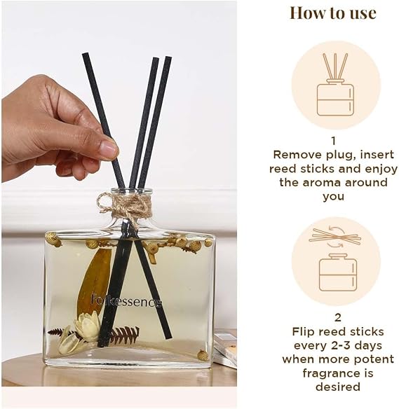 Folkulture Reed Diffusers for Home | (5.07 fl oz) Scent Diffuser for Homes with 5 Diffuser-Sticks | Accessories for Bathroom Decor | Fragrant Diffusers for Gifts for Her | Eucalyptus, Sage & Mint