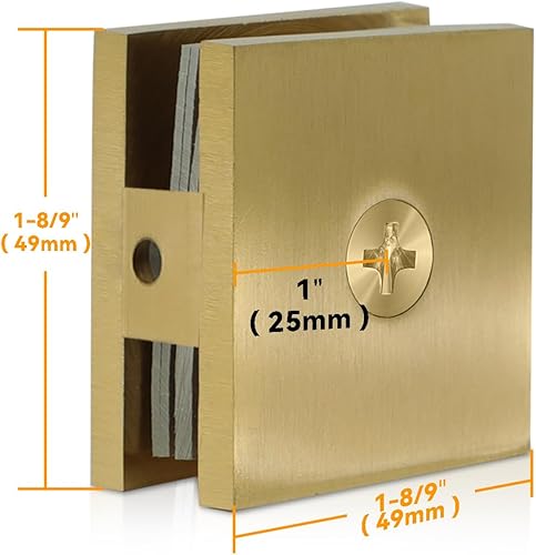 Miniatura 11 de CKB Abrazadera de vidrio de latón para vidrio de 5/16"-3/8" (0.315 in-0.394 in), negro mate, 2"*2"(50mm*50mm) abrazadera en U para montaje en puerta