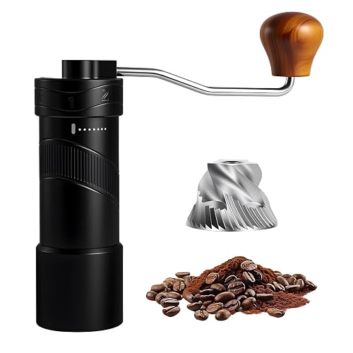Manual Coffee Grinder with 8 Adjustable Coarseness Settings for Espresso