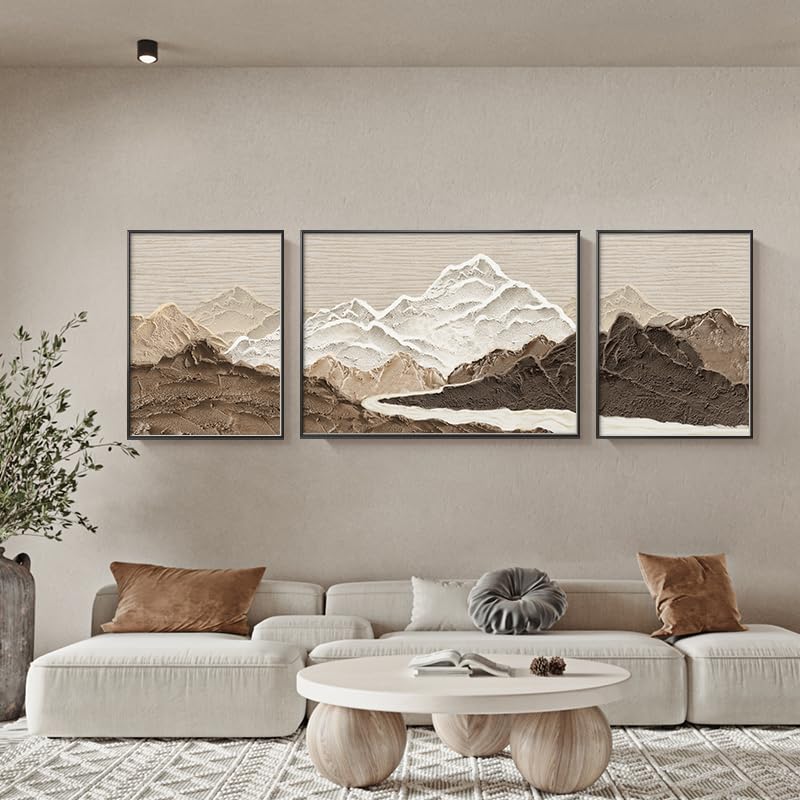 【新品 欧式 壁画 装飾画 額付き】2 Amazon.com: Ecqizer 风客厅装饰画背有靠山画沙发背景墙挂画风景