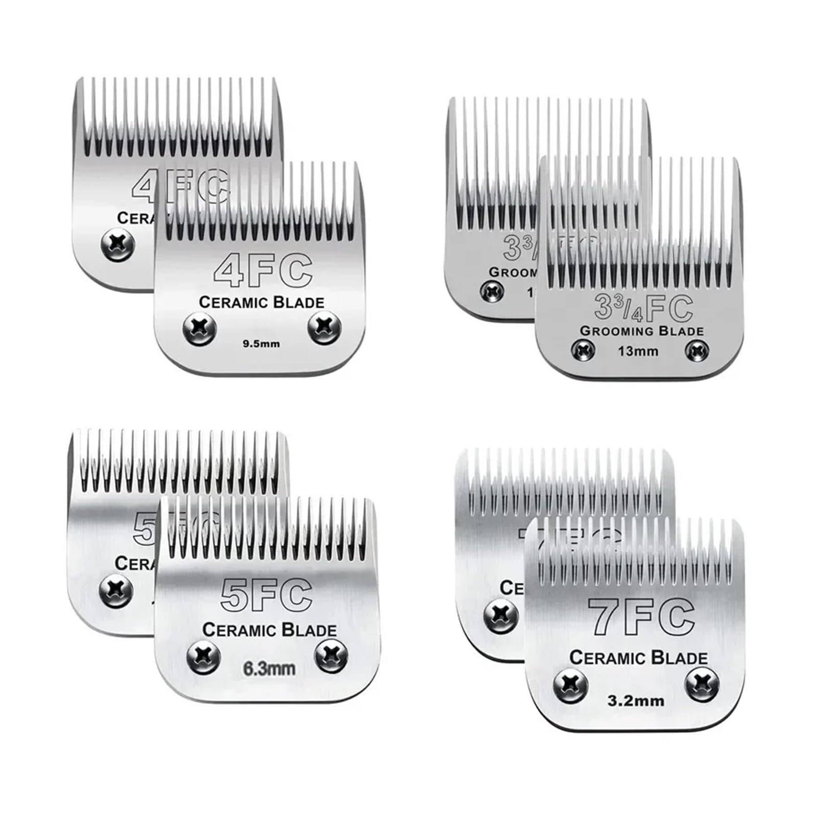 Cuchillas De Repuesto Desmontables For Cortapelos For Perros, Compatibles Con Andis, Compatibles Con Wahl, Compatibles Con Oster, Cerámica Y Acero Inoxidable(2 pcs 3FC)