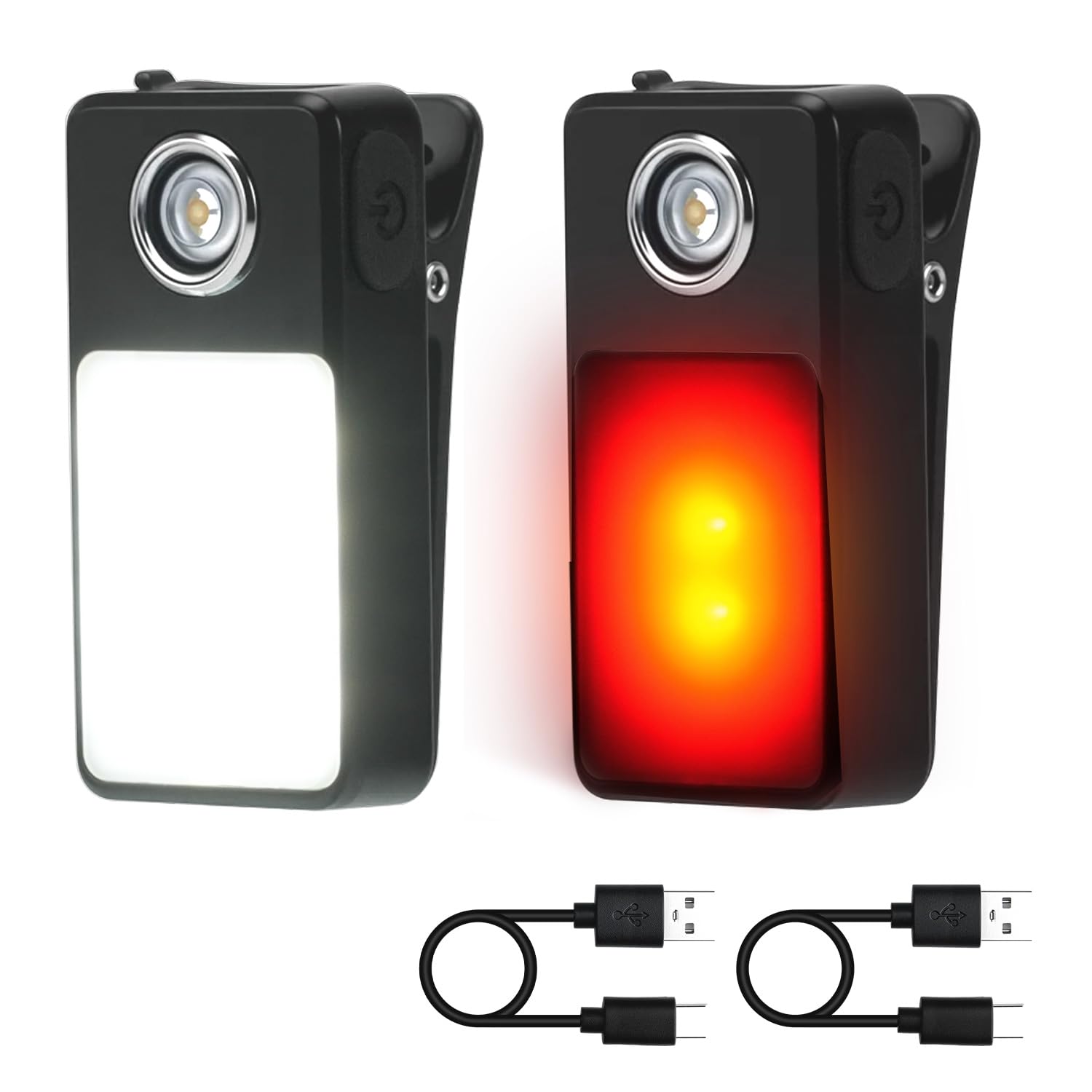 Mcbazel 2-Pack Running Lights, Clip On Torch, USB-C Rechargeable, Stepless Dimming, 3 Mode IPX7 Waterproof LED Strobe Light, No-Bounce Safety Gear for Running, Dog Working, Hiking,Cycling,Camping