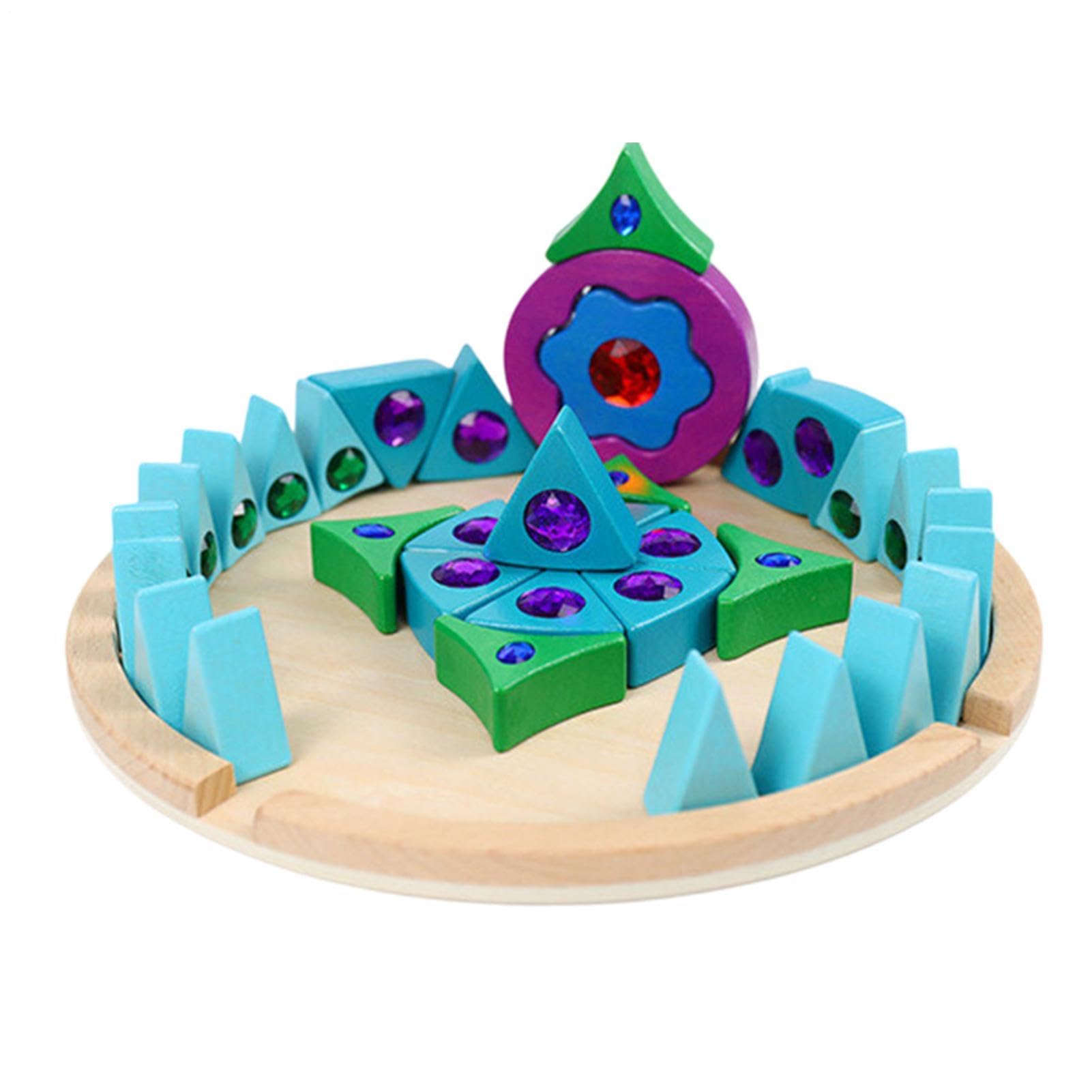 Bloques Arcoíris De Gemas Apilamiento Educativo Creativo de Madera | Bloques Apilables Arcoíris Para Desarrollo Temprano Creatividad Aprendizaje Preescolar Motricidad Fina Clasificación