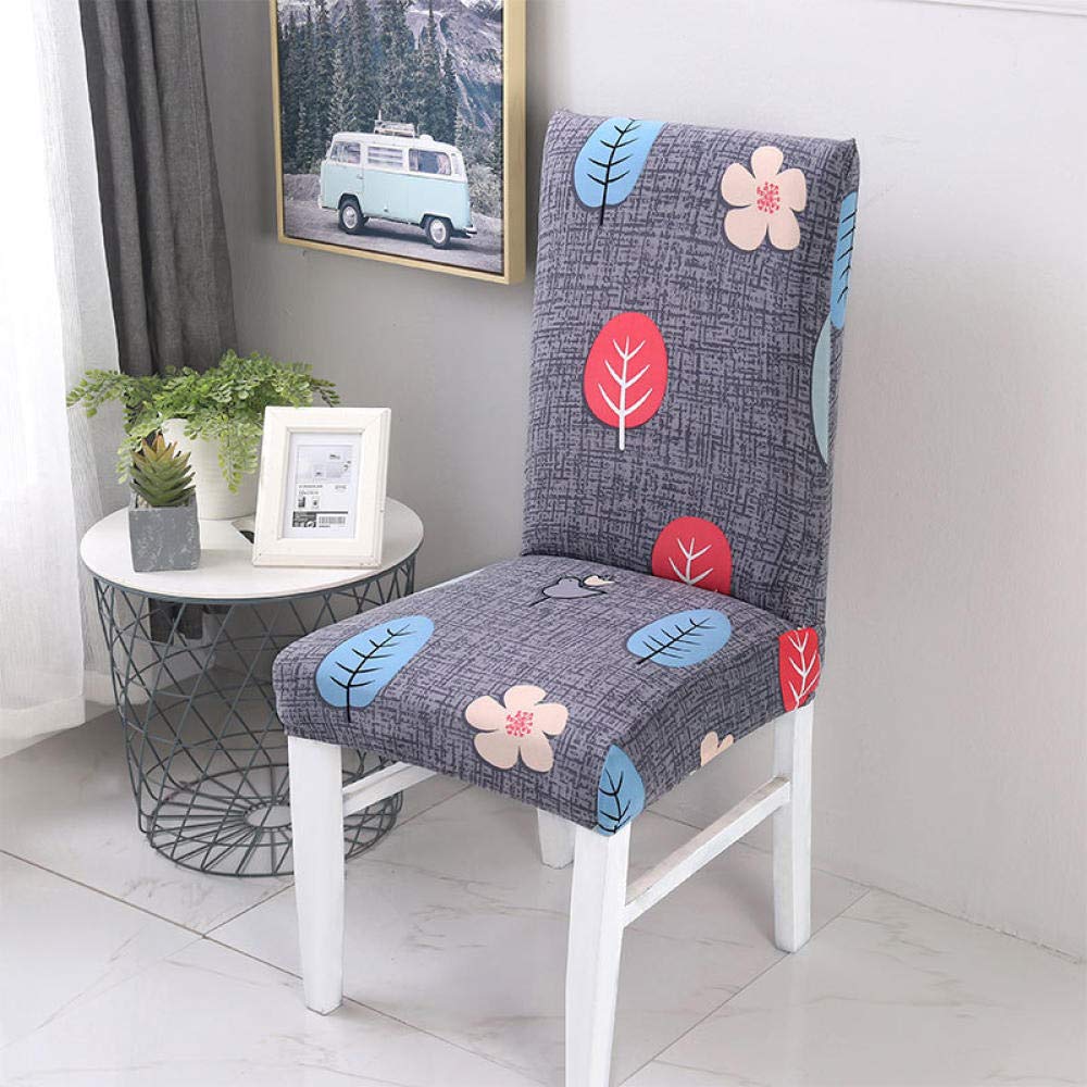 Modern Elastic Stretch Chair Protector Gray-leaf Slipcover Removable Chair Protector Covers for Dining Room,Hotel,Kitchen,Ceremony 6 Pack Stretch Dining Chair Covers.