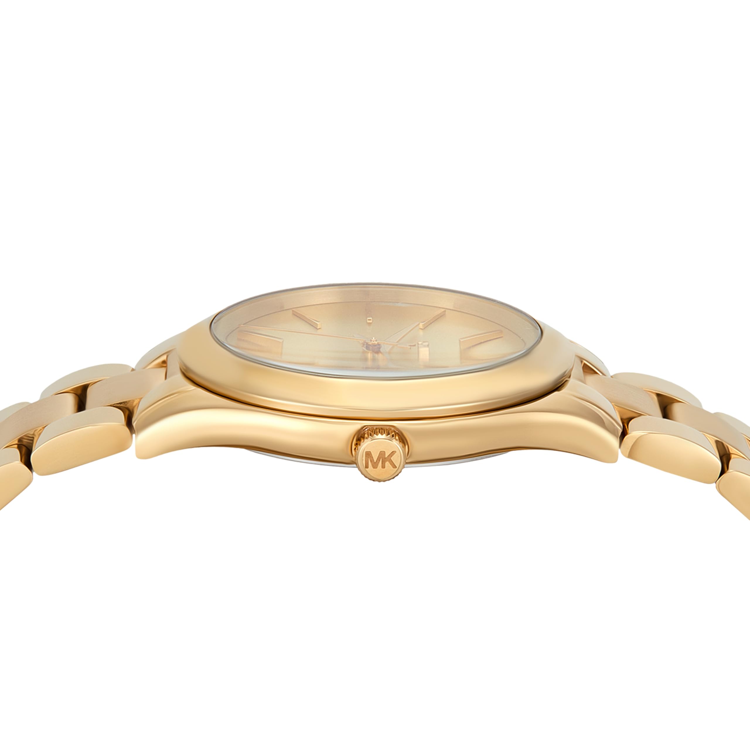 Michael Kors Women's Slim Runway Three-Hand Gold-Tone Stainless Steel Bracelet Watch Gift Set (Model: MK7561SET)