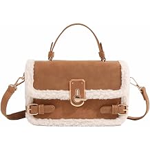 Multi functional wool handbag, plush fashionable shoulder bag, women's trendy retro crossbody bag
