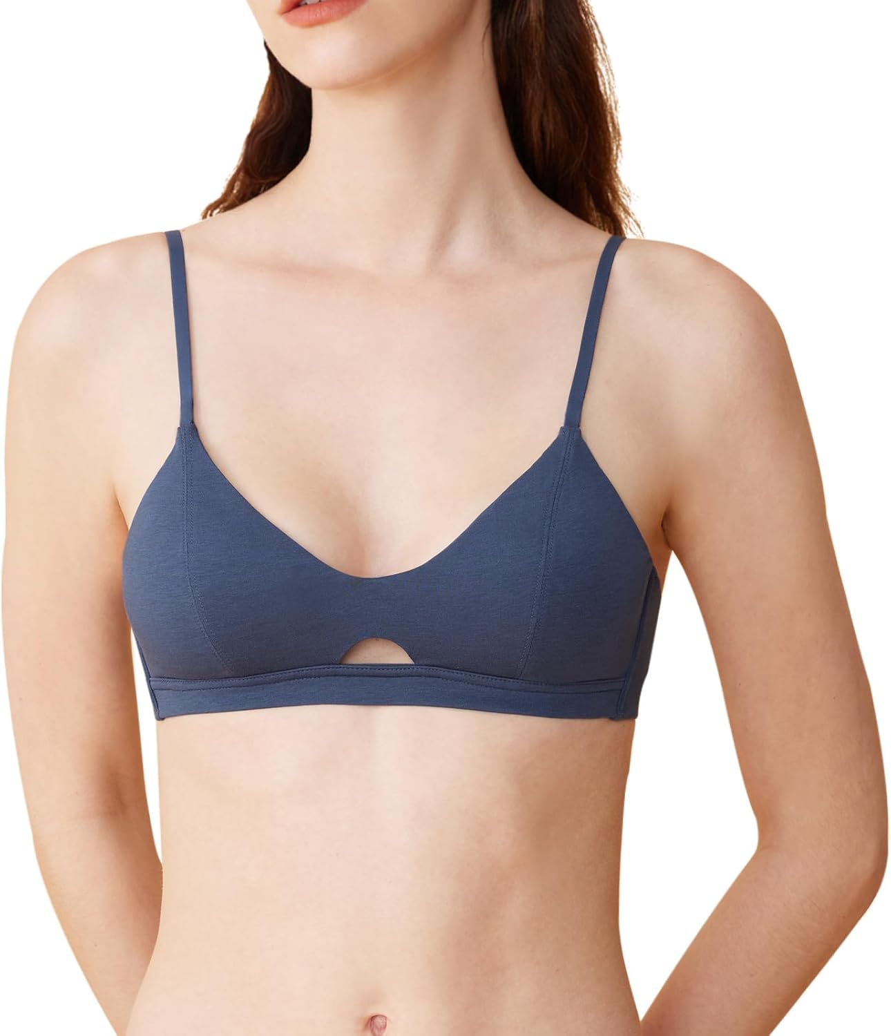 Organic Pima Cotton Bra Wireless Padded Bralette Breathable Comfortable Bras for Women Everyday Triangle Bralette