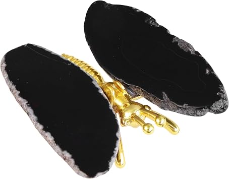 2 Pcs Geode Agate Butterfly Figurine Agate Slice Butterfly Decor