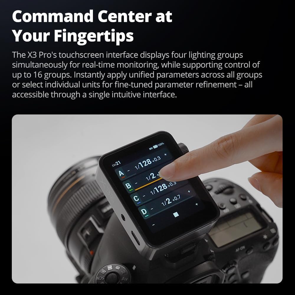 Godox X3 Pro-S X3Pro S TTL Wireless Flash Trigger for Sony, 2.4'' LCD Touchscreen,Built-in 2930mAh Li-ion Battery,2.4GHz Wireless X System with 3 Pro Shooting Modes,APP Support,USB-C Fast Charging