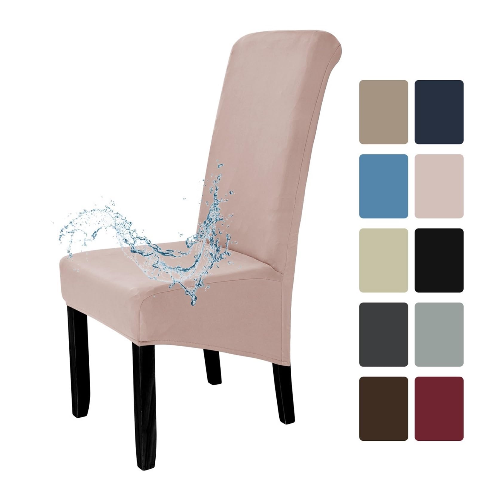 NMVAWIPT 4Pcs Elastic Waterproof Dining Chair Covers - Jacquard Stretch Protectors For Hotel, Banquet & Ceremony Slipcovers(8#)