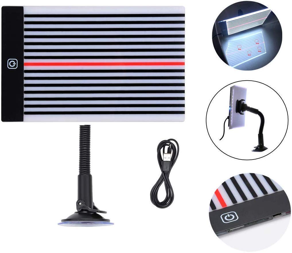 GS Car Paintless Dent Fix Tools LED Stripe Light Line Board Find Dent Reflector Dent Removal Repair Tool Highlighted Lamp with Adjustment Holder and USB Line Power Button Dimmable Car Dent Reflector