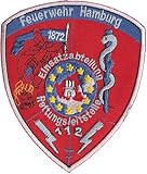 Abmessungen: 120x100mm Feuerwehr Hamburg Einsatzabteilung Rettungsleitstelle Abzeichen Aufnäher Patch