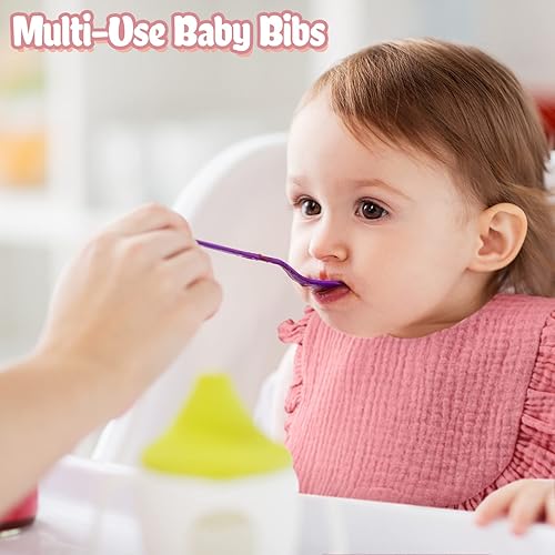 Miniatura 5 de JaGely 12 baberos de muselina para bebé, bandana, baberos para niños y niñas, suaves, ajustables, de algodón, dentición y babeo para niños pequeños