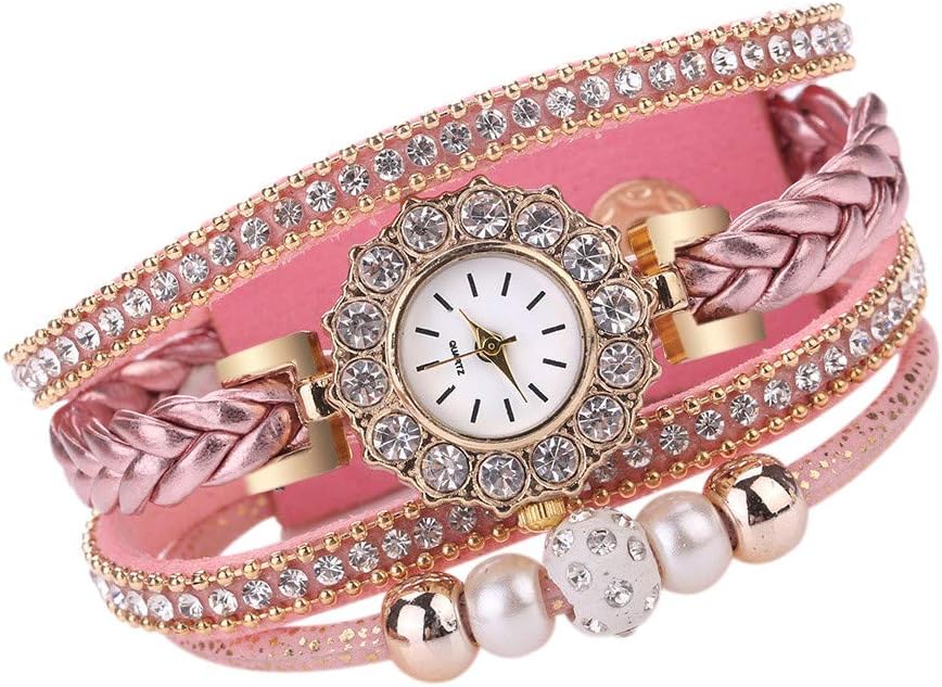 Women Watch Vintage Quartz Fashion Wrist Watch For Ladies Women Wrap Watches Bracelet Weave Women's Watch Wind up Watches for Women No Battery