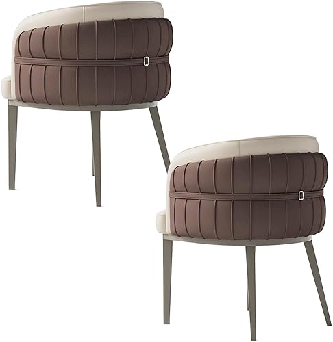 Miniatura 13 de JKGHK - Sillas de comedor de cuero, sillas de cocina tapizadas, sillas de sala con respaldo envolvente, silla de vestíbulo con patas de metal, silla