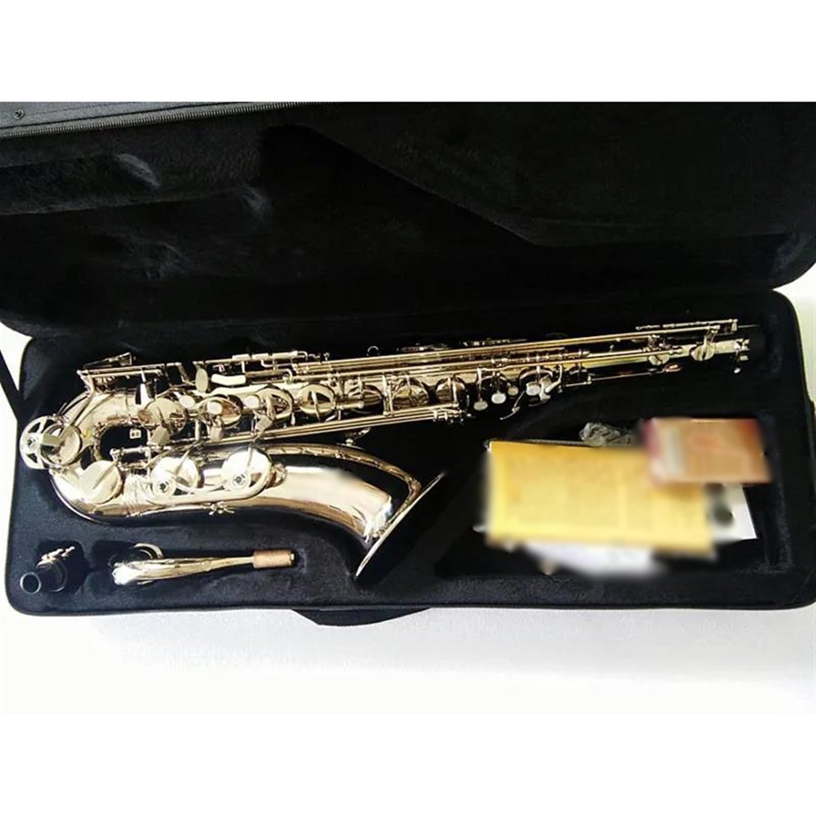 Saxofón Instrumento De Saxofón Tenor Saxofón Tenor Plata Niquelada Saxofón Tenor Boquilla Y Estuche