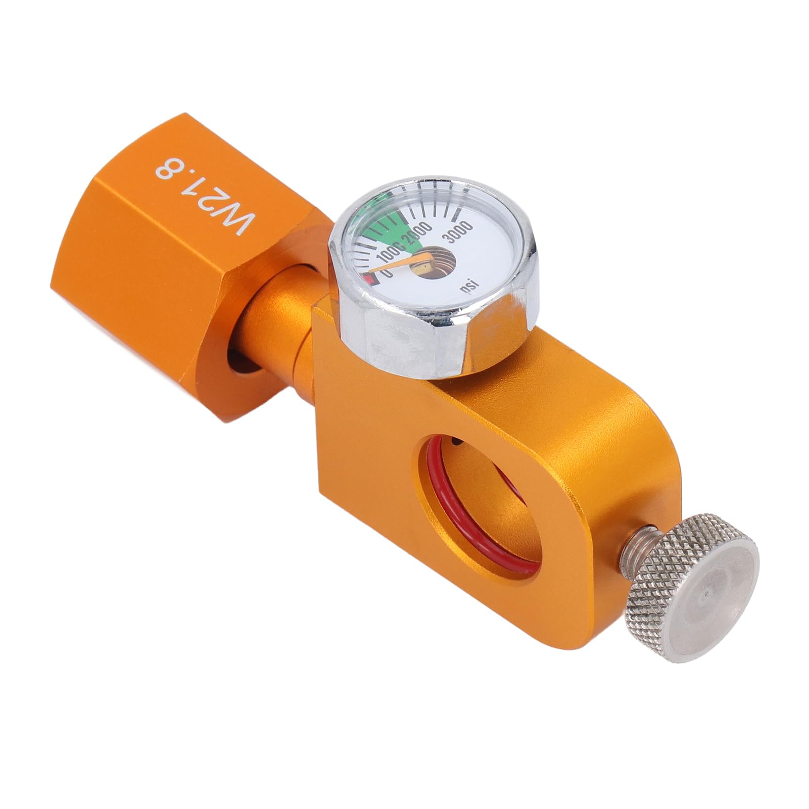 W21.8 Adapter do napełniania CO2 | manometr o wysokiej dokładności i konstrukcja szybkiej klamry, narzędzie do napełniania sody do nadmuchiwanych / opon / sprzętu sportowego | funkcja opróżniania