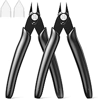 BOENFU BF-170 Flush Wire Cutters 2-Pack: Precision Small Side Cutters for Jewelry, Electronics, 3D Printing, Zip Ties - 5 Inch Black