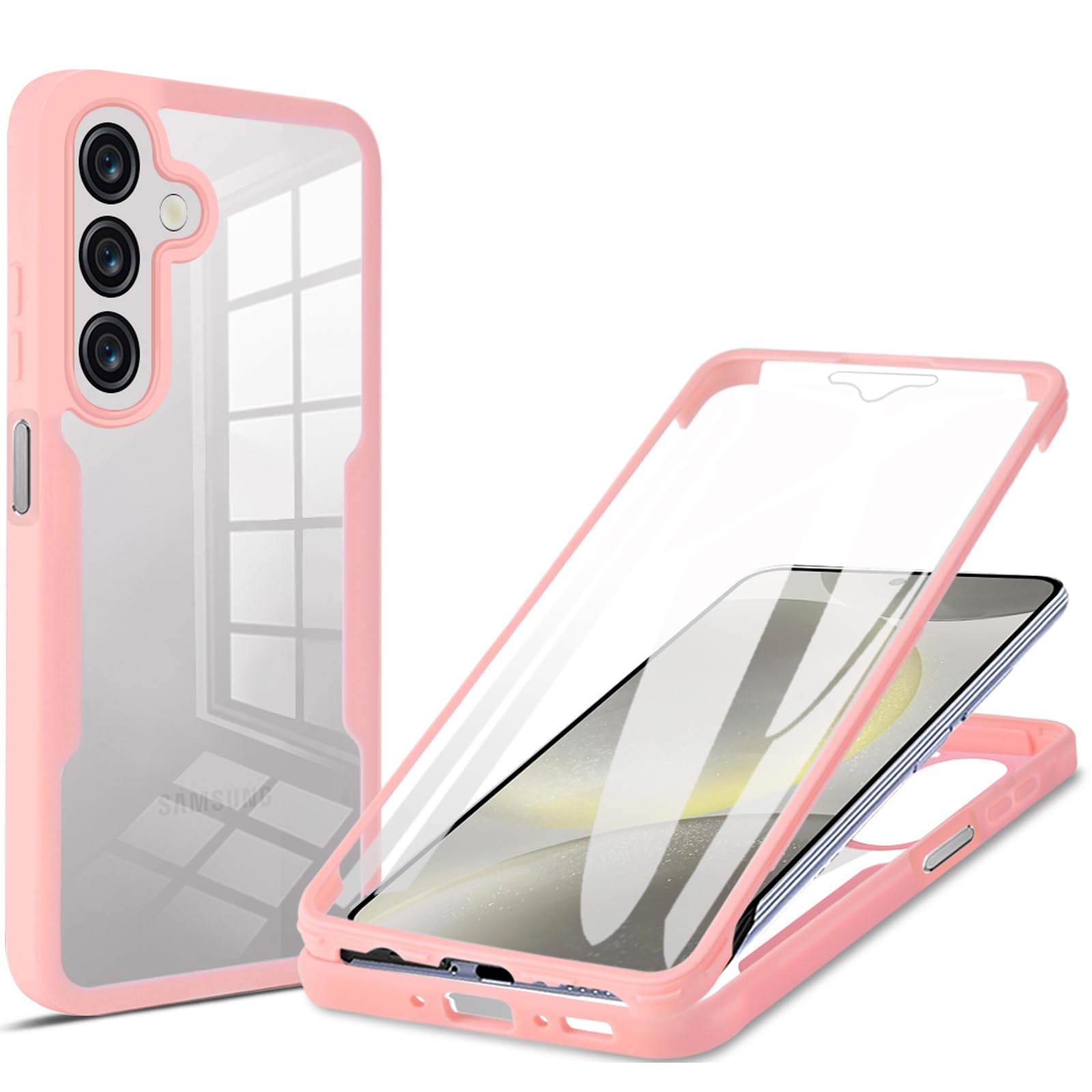 CCSmall Clear Case for Samsung Galaxy A36 with Screen Protector, Full Body Protection, TPU Bumper Transparent Anti-Yellowing Slim Soft Cover Case for