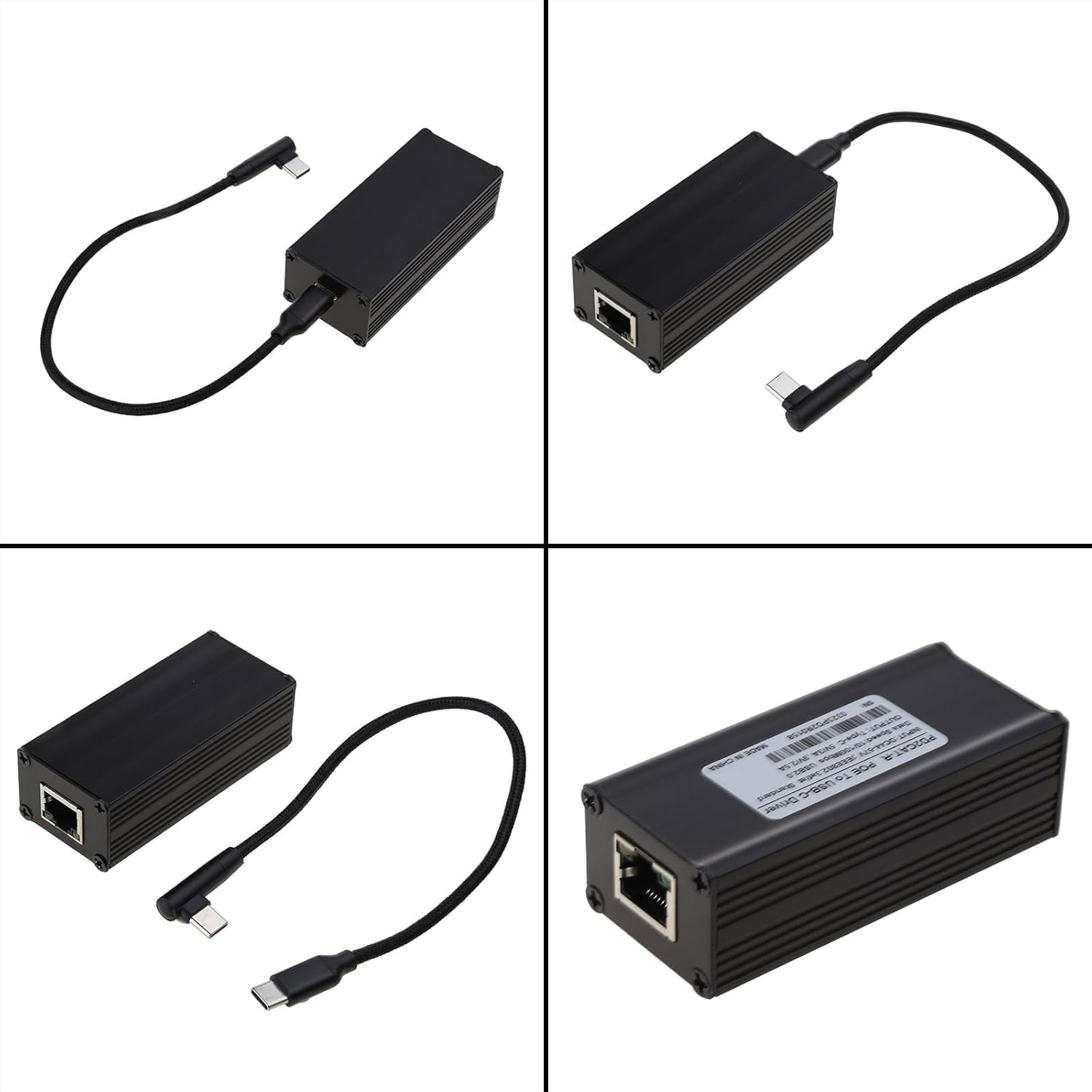 PoE to Type-C Converter 48V PoE to UsbC Ethernet Adapter Card 10/100Mbps PD3.0 Charging 1500V High-Voltage Isolation POE Card DC5V/9A Out UsbC with Ethernet 10/100Mbps Broadband and