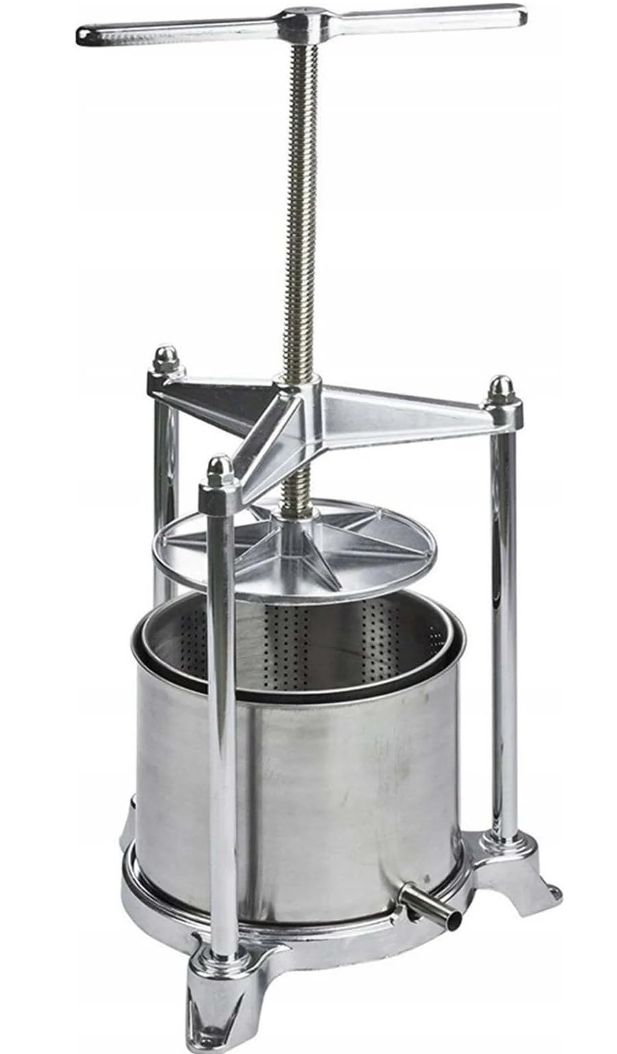 PAVI Pressoir pour Aliments en Aluminium moulé sous Pression avec récupérateur en Acier Inoxydable, Grise