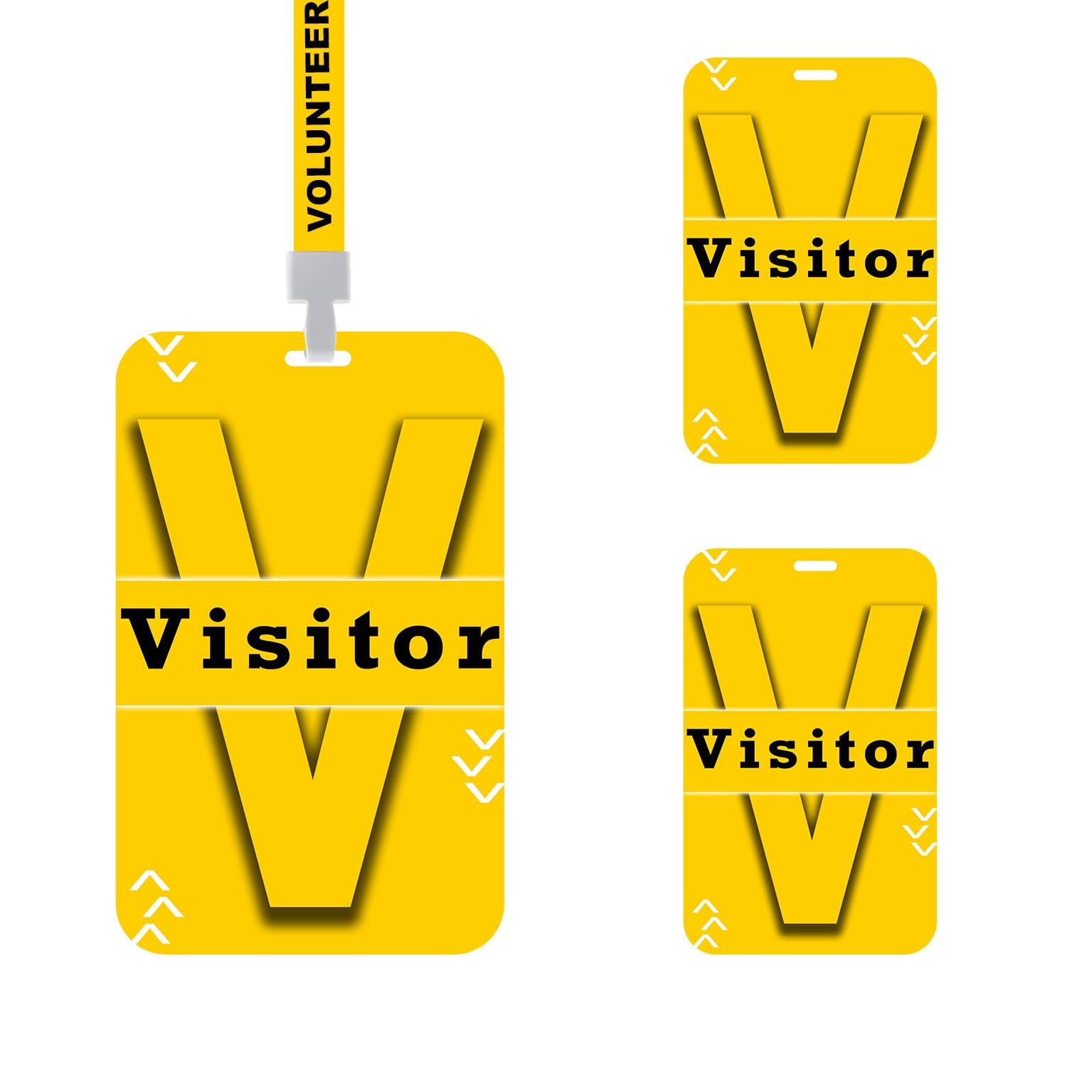 Premium 25 Visitor PVC Pass Lanyard with Badge Holders - Reusable Necklaces ID Card for Company Exhibition Guest Visitor Corporate Events, Church Guest Management & School Security Systems (Yellow)