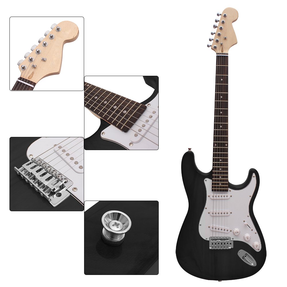 Btuty ST Electric Guitar tilleul corps Palissandre avec Gig Bag Médiator sangle
