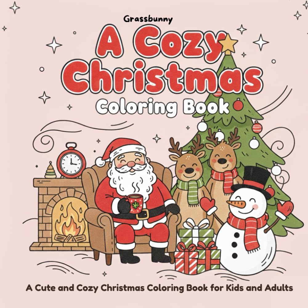 A Cozy Christmas: A Cute And Cozy Christmas Colouring Book For Kids And Adults