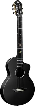 Natasha Carbon Fiber Acoustic Guitar, 38-inch Nylon-string Guitarra,Durable 6-string Ultra-thin Guitar for Beginners Black